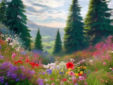 四季常绿，花开不败——揭秘树木与鲜花的永恒绿意