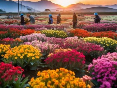 云南鲜花基地经济奇迹揭秘，花海中的产业密码